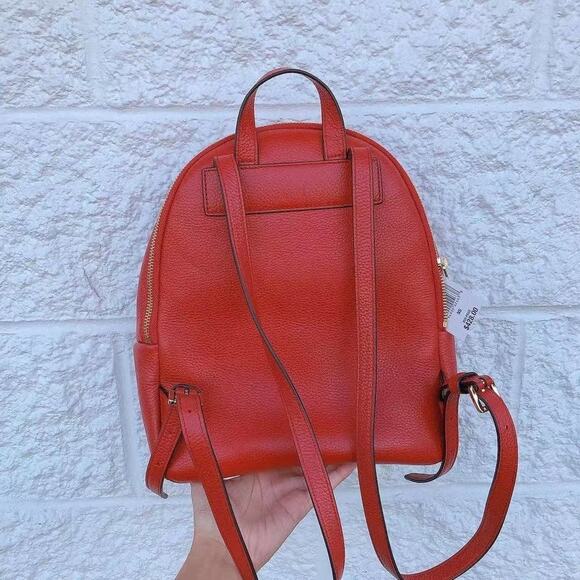 Michael Kors Erin 35F0GERB8L Medium Leather Backpack In Flame - Picture 2 of 5